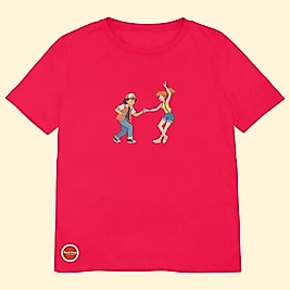 Ash & Misty Swing Out Hero Pokemon - Regular Fit Kırmızı