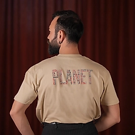 Swing Planet Özel Tasarım Krem Oversize Unisex T-Shirt