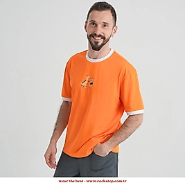 Dino Lino Oversize Turuncu T-Shirt