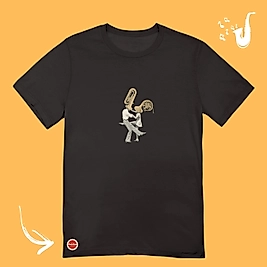 Caz Dans Özel Tasarım Siyah Oversize T-Shirt