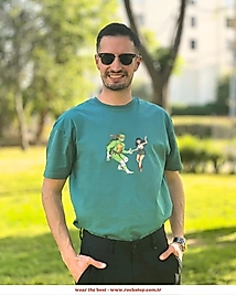 Michelangelo Swing Out - Ninja Turtles Oversize Teal T-Shirt