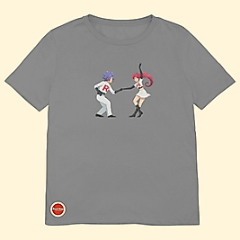 Roket Takımı Swing Out Hero Pokemon - Regular Fit Gri