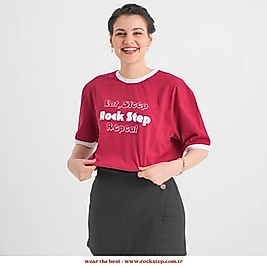 Eat, Sleep Oversize Kırmızı T-Shirt